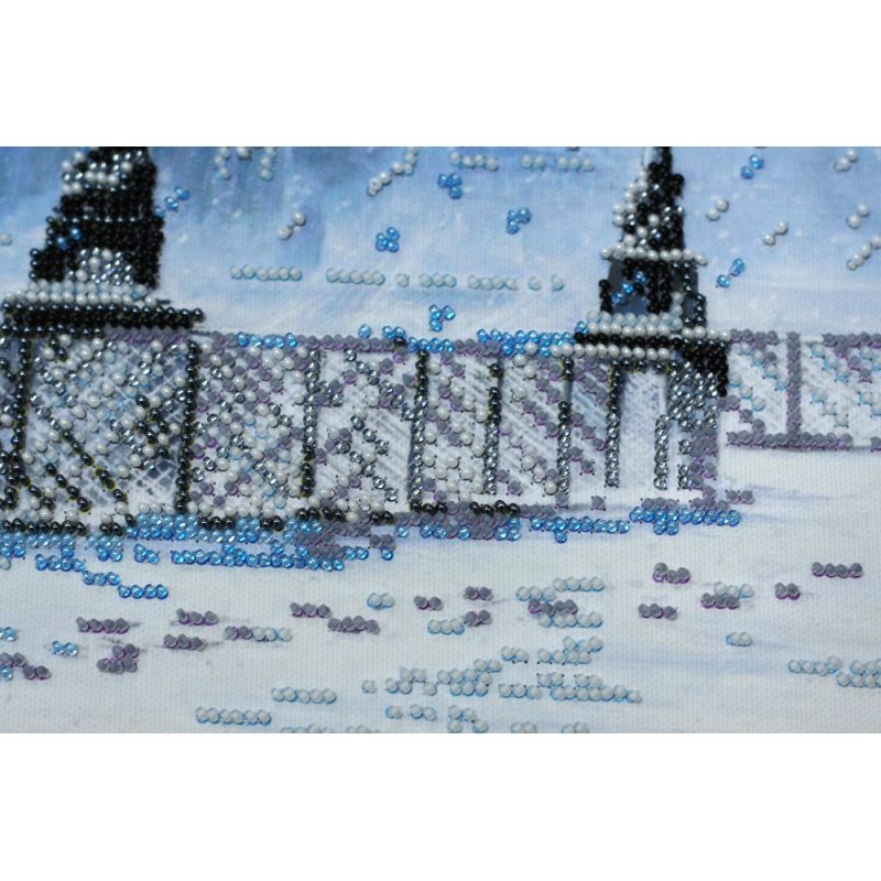 Bead Embroidery Kit on Art Canvas "Snowstorm"