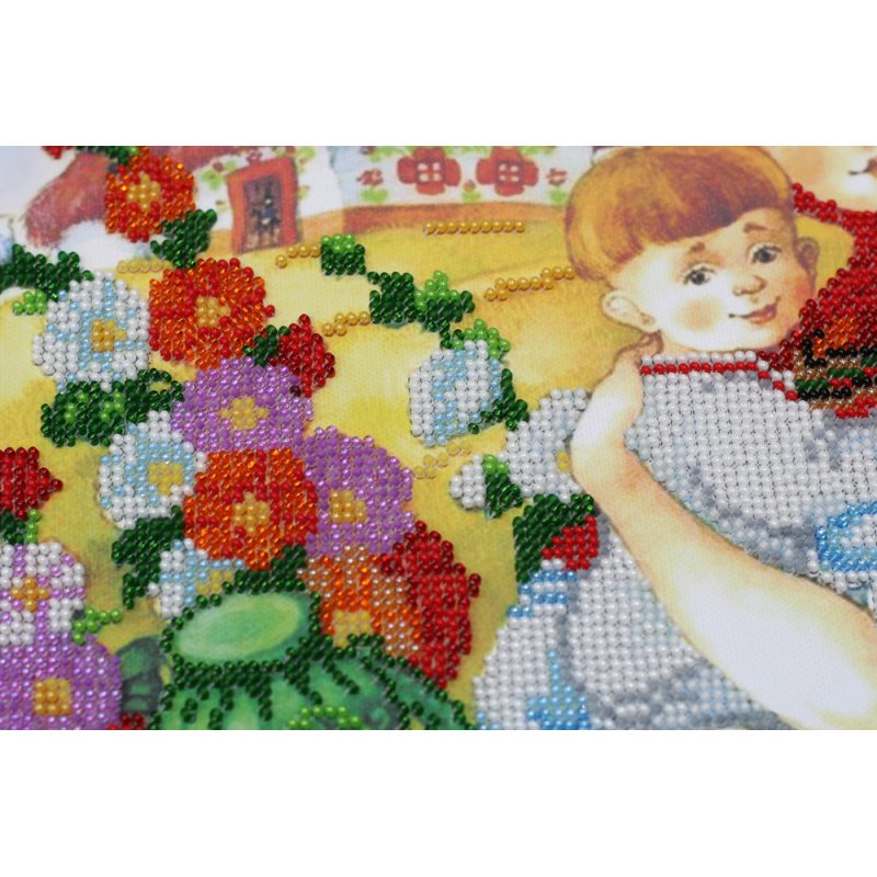 Bead Embroidery Kit on Art Canvas "Nearest and dearest"