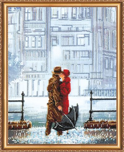 Bead Embroidery Kit on Art Canvas "Foul weather"