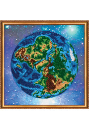 Bead Embroidery Kit on Art Canvas "The Earth"