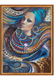 Bead Embroidery Kit on Art Canvas "Colors of Africa"