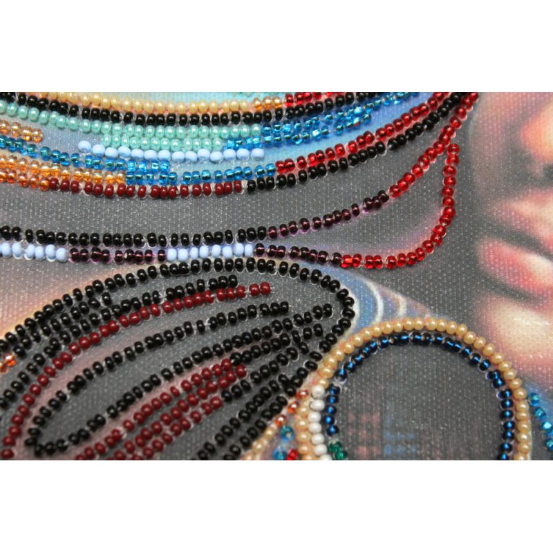 Bead Embroidery Kit on Art Canvas "Colors of Africa"