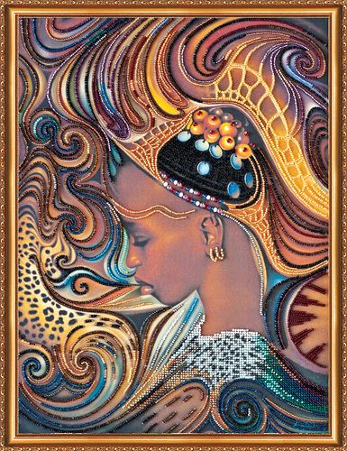 Bead Embroidery Kit on Art Canvas "Africa daughter"