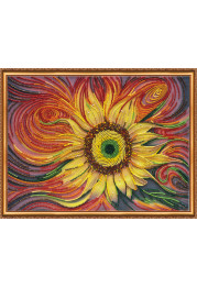 Bead Embroidery Kit on Art Canvas "Sunny pulse"