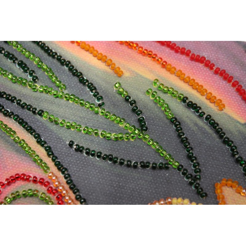 Bead Embroidery Kit on Art Canvas "Sunny pulse"