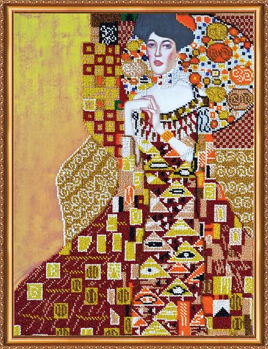 Bead Embroidery Kit on Art Canvas "Golden Adel"