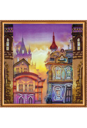 Bead Embroidery Kit on Art Canvas "Old town"