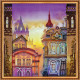 Bead Embroidery Kit on Art Canvas "Old town"