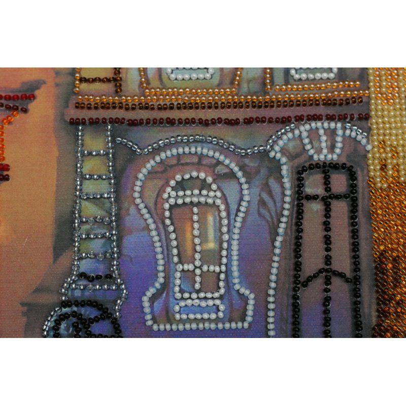 Bead Embroidery Kit on Art Canvas "Old town"