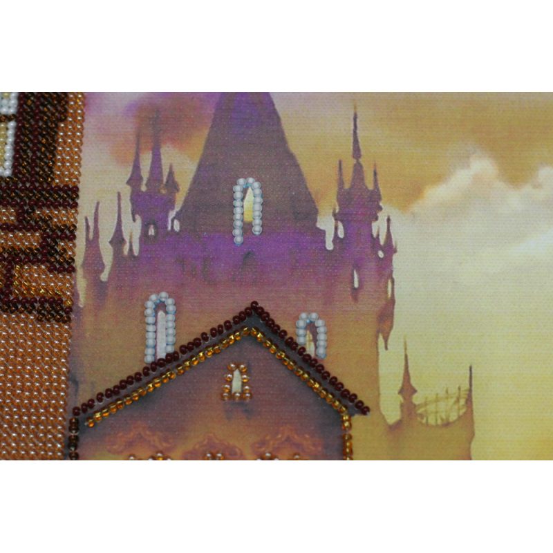 Bead Embroidery Kit on Art Canvas "Old town"