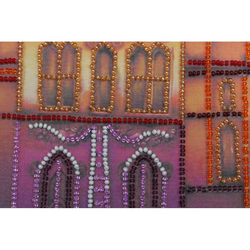 Bead Embroidery Kit on Art Canvas "Old town"