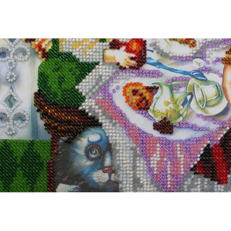 Bead Embroidery Kit on Art Canvas "Christmas Party"