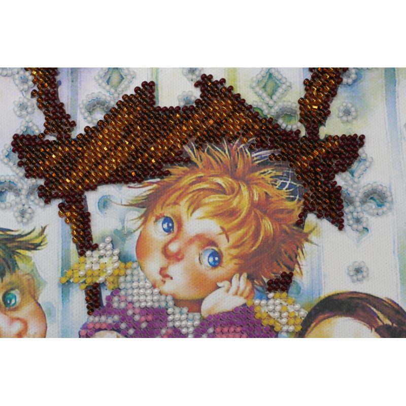Bead Embroidery Kit on Art Canvas "Christmas Party"