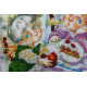 Bead Embroidery Kit on Art Canvas "Christmas Party"