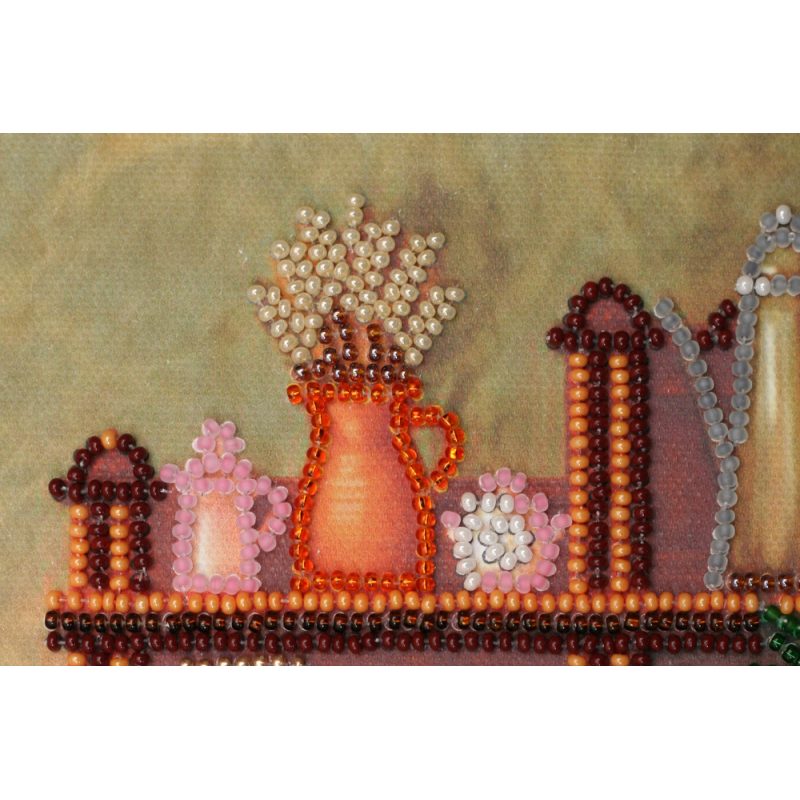 Bead Embroidery Kit on Art Canvas "Dinner room buffet"