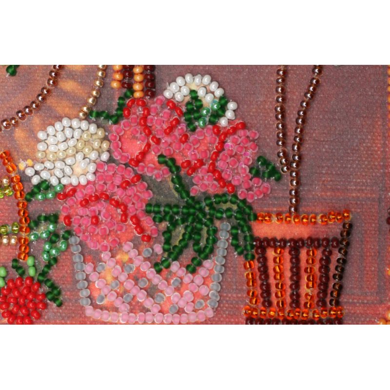 Bead Embroidery Kit on Art Canvas "Dinner room buffet"