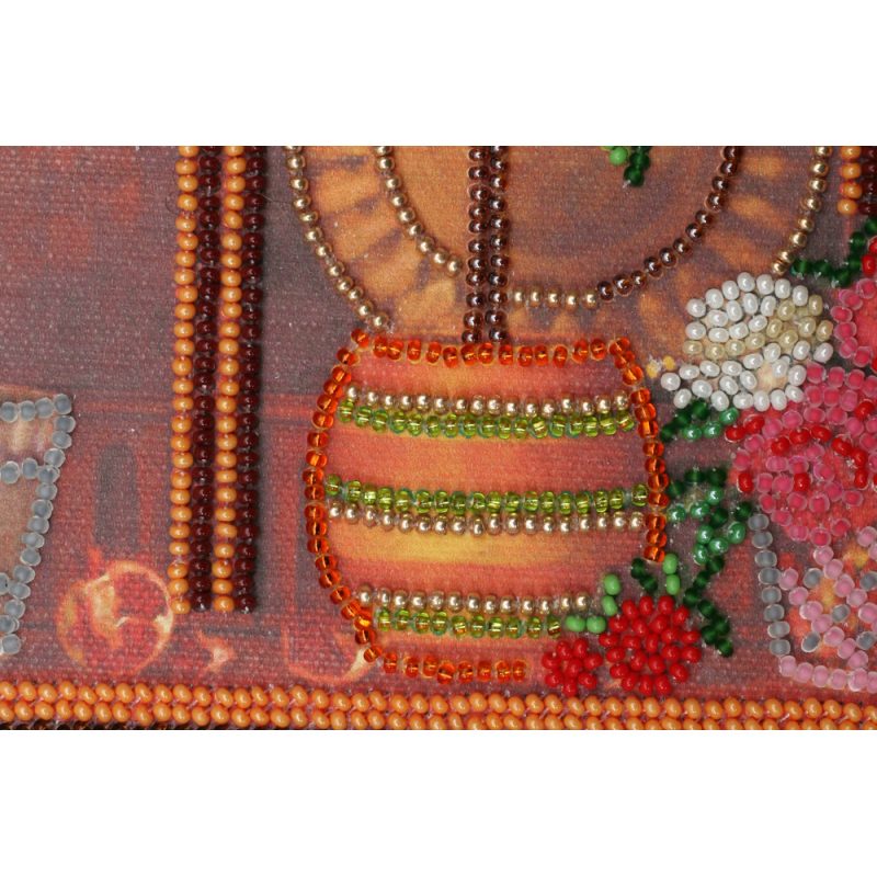 Bead Embroidery Kit on Art Canvas "Dinner room buffet"