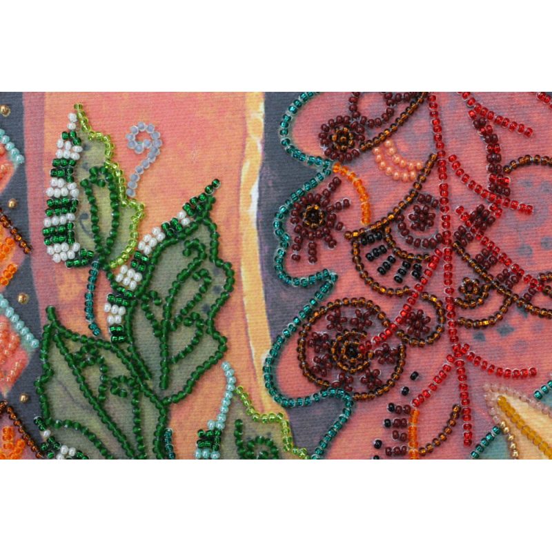 Bead Embroidery Kit on Art Canvas "Leaf fall"