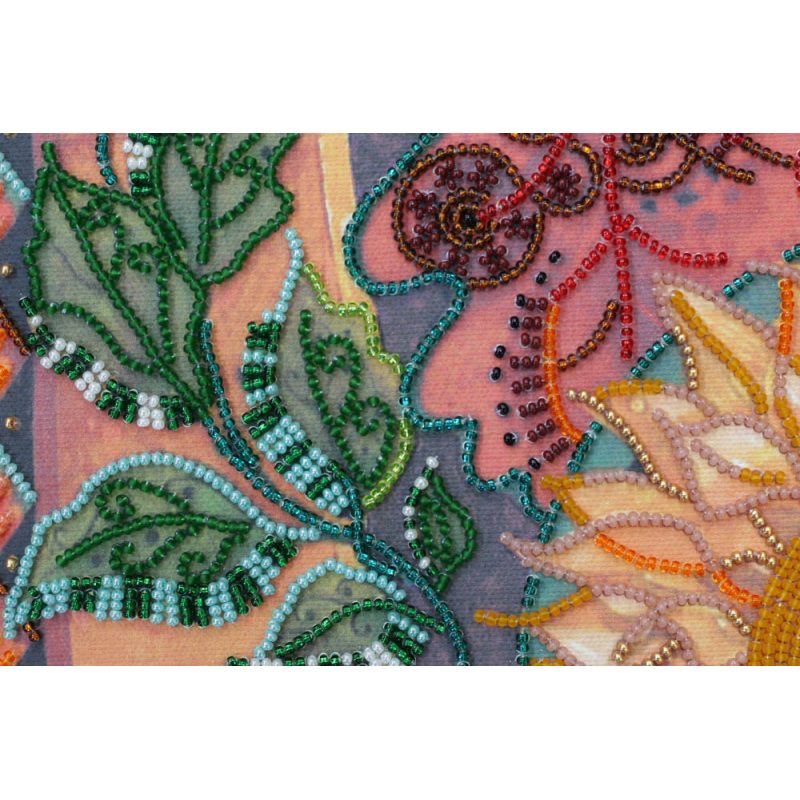 Bead Embroidery Kit on Art Canvas "Leaf fall"