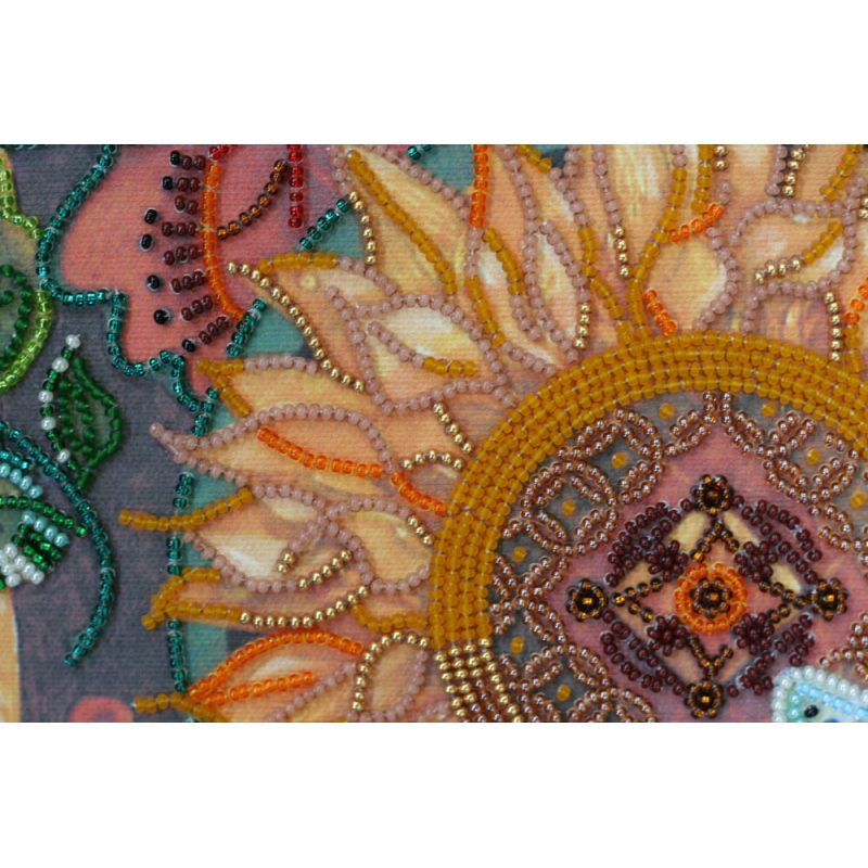 Bead Embroidery Kit on Art Canvas "Leaf fall"