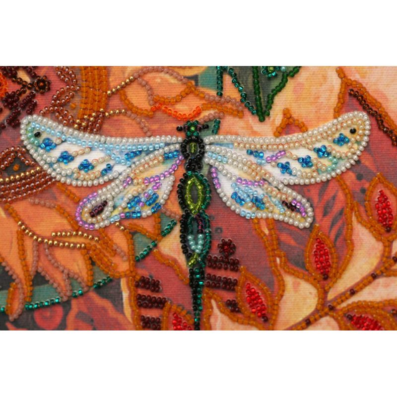 Bead Embroidery Kit on Art Canvas "Leaf fall"