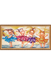 Bead Embroidery Kit on Art Canvas "Dance of the Little Swans"