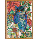 Bead Embroidery Kit on Art Canvas "Smart eagle owl"