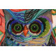 Bead Embroidery Kit on Art Canvas "Smart eagle owl"