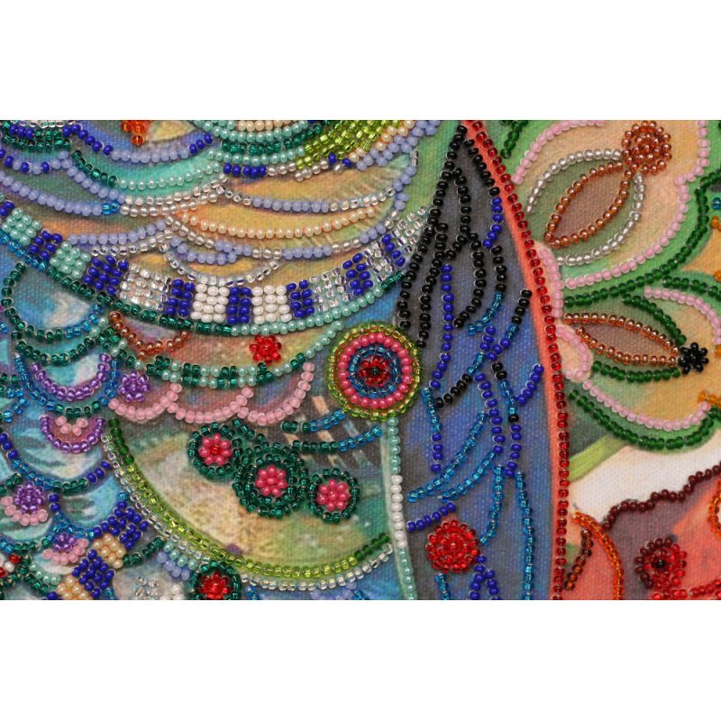 Bead Embroidery Kit on Art Canvas "Smart eagle owl"