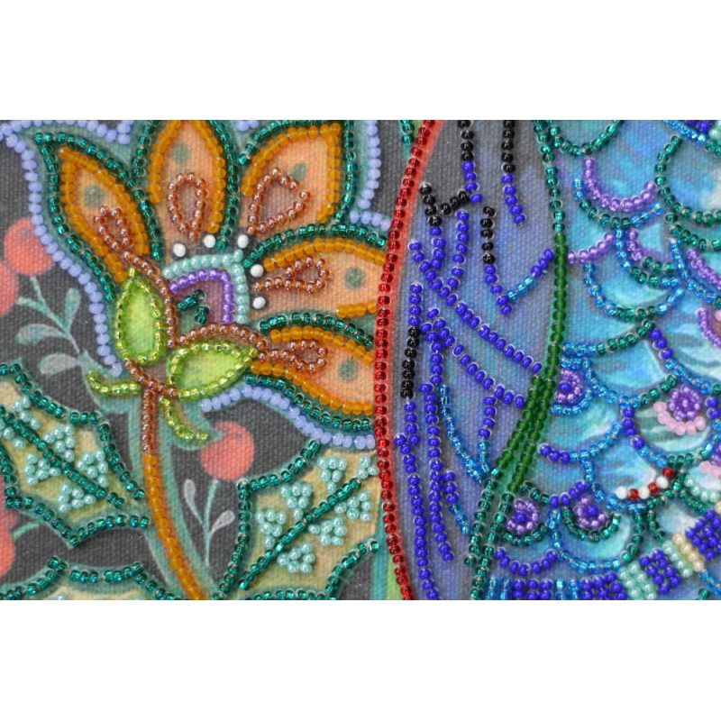 Bead Embroidery Kit on Art Canvas "Smart eagle owl"
