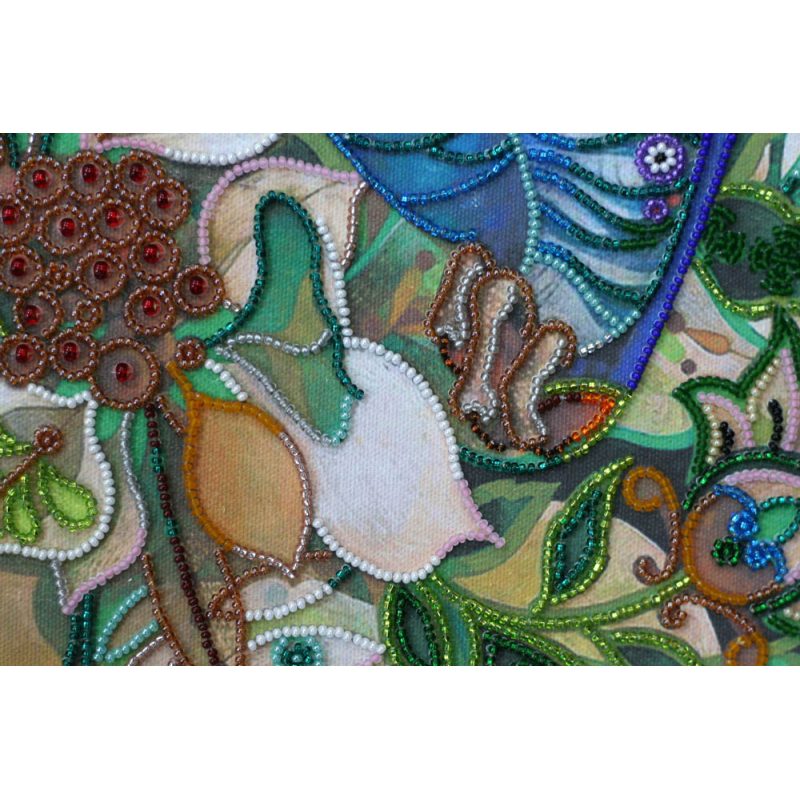 Bead Embroidery Kit on Art Canvas "Smart eagle owl"