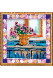 Bead Embroidery Kit on Art Canvas "Azalea"