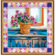 Bead Embroidery Kit on Art Canvas "Azalea"