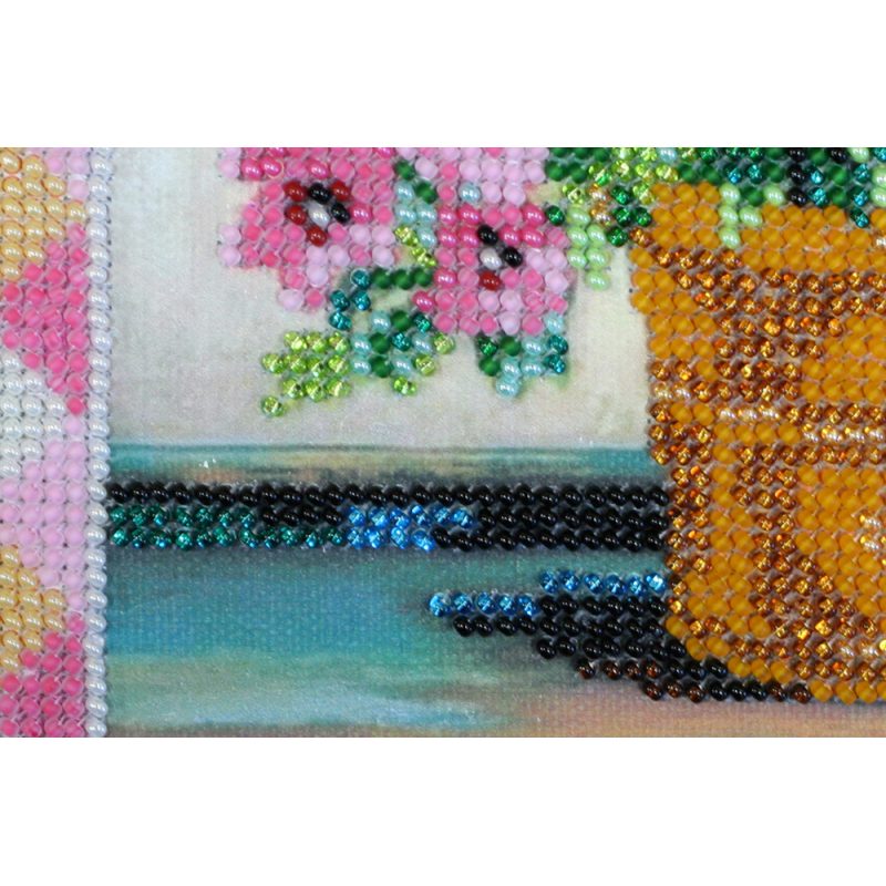 Bead Embroidery Kit on Art Canvas "Azalea"