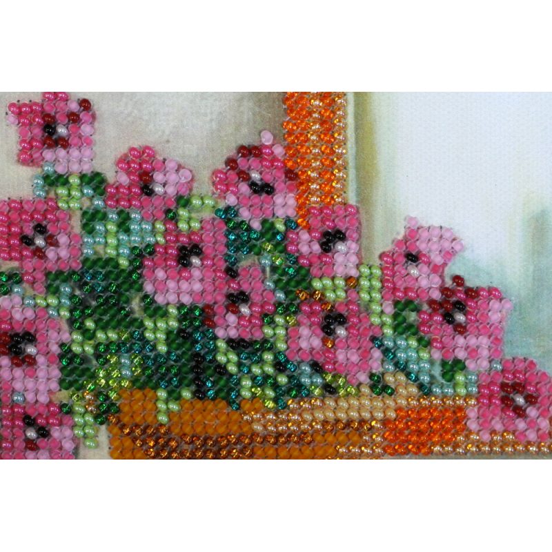Bead Embroidery Kit on Art Canvas "Azalea"