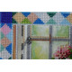 Bead Embroidery Kit on Art Canvas "Hydrangea at window"