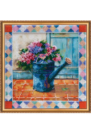 Bead Embroidery Kit on Art Canvas "Hydrangea meets"