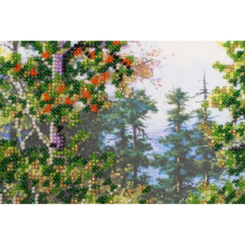 Bead Embroidery Kit on Art Canvas "Mountain morning"