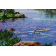 Bead Embroidery Kit on Art Canvas "Mountain morning"