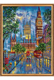 Bead Embroidery Kit on Art Canvas "Big City lights"