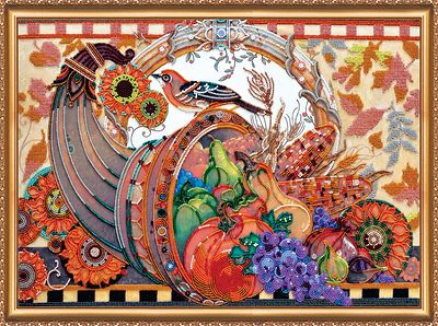 Bead Embroidery Kit on Art Canvas "Cornucopia"