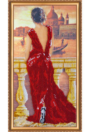 Bead Embroidery Kit on Art Canvas "Evening embankment"