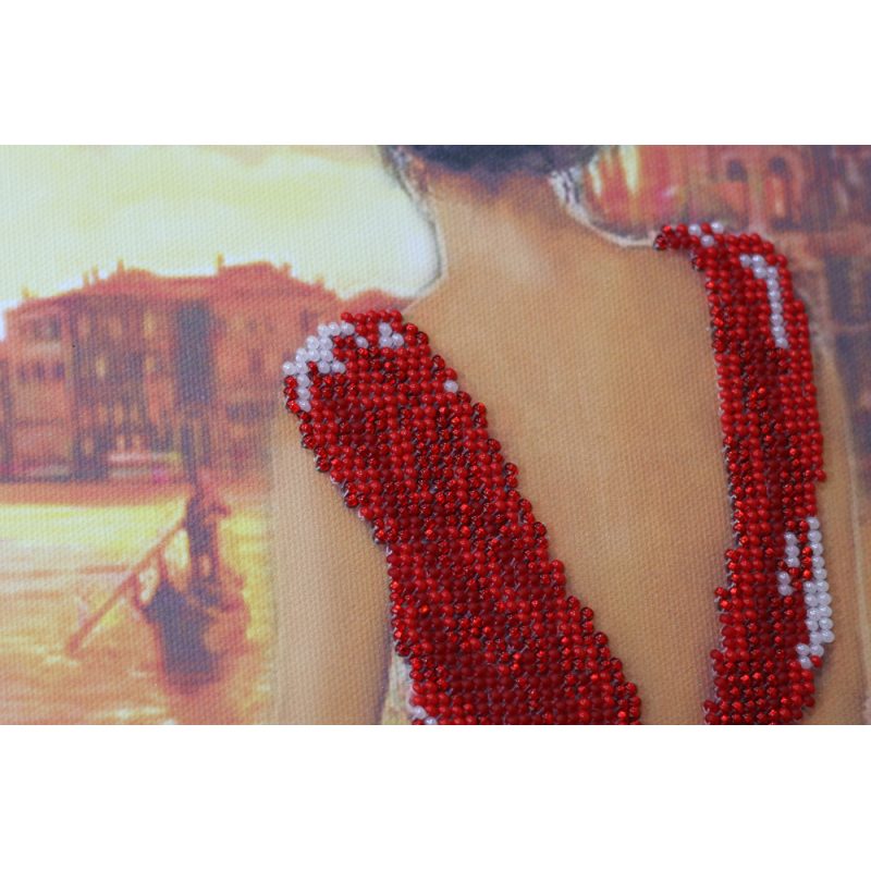 Bead Embroidery Kit on Art Canvas "Evening embankment"