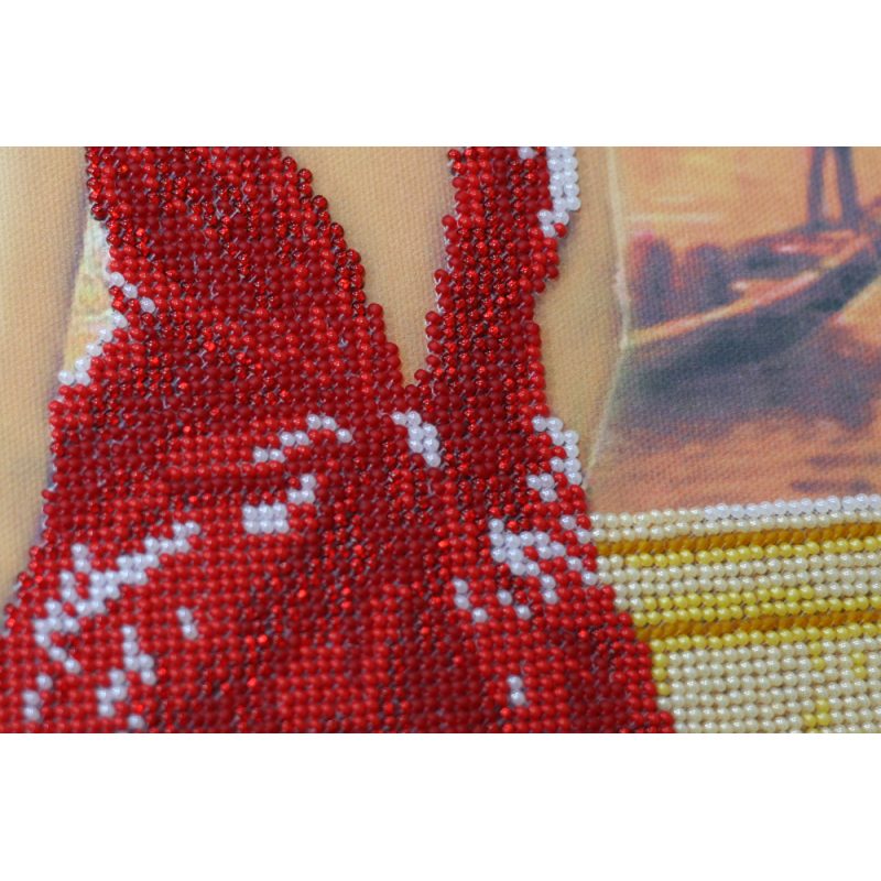 Bead Embroidery Kit on Art Canvas "Evening embankment"