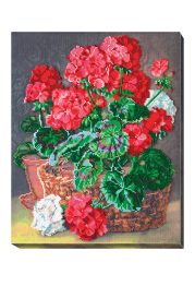 Bead Embroidery Kit on Art Canvas "Crane's bill"