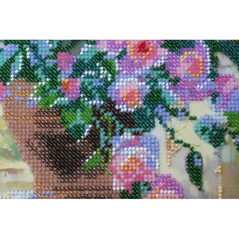 Bead Embroidery Kit on Art Canvas "Sweet life"