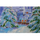 Bead Embroidery Kit on Art Canvas "Winter morning"