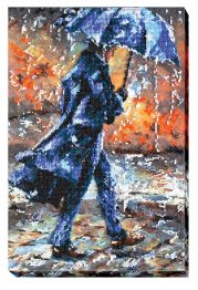 Bead Embroidery Kit on Art Canvas "Love story – 1"