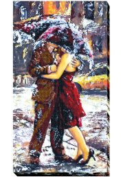 Bead Embroidery Kit on Art Canvas "Love story – 2"