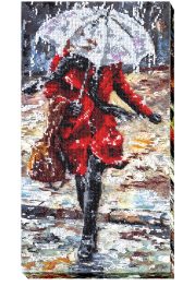 Bead Embroidery Kit on Art Canvas "Love story – 3"